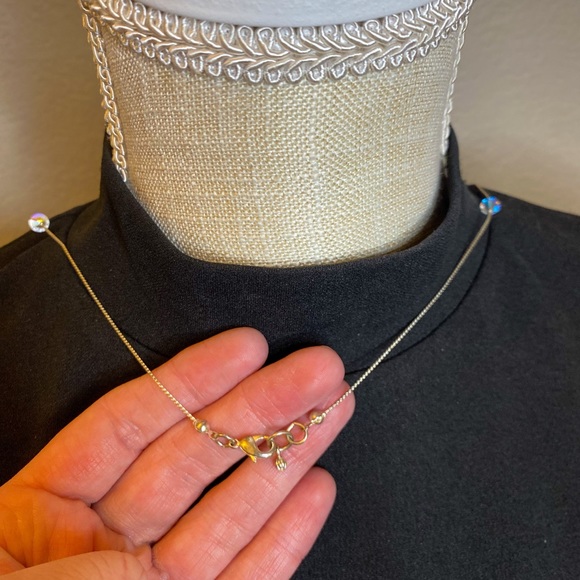 Vintage Crystal Rhinestone Boho Style Silver Toned Necklace - Picture 2 of 2